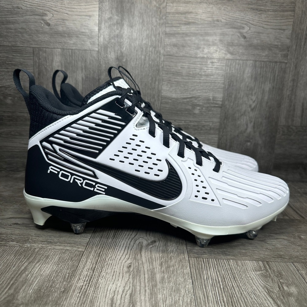 Nike Force Savage Pro 2 Mens 11 White Black Football Cleats NEW FJ8149-100